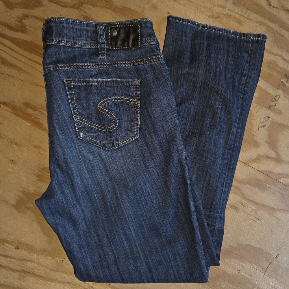 Silver Jeans Womens Blue Denim Straight Leg Jeans (JEA34) - Picture 10 of 12